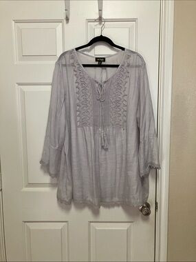 Cal Style Lavender Boho Gauzy Tunic Size 2X